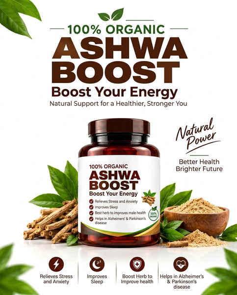 Ashwa Boost – Natural Ashwagandha Capsules for Energy & Stress Relief – Buy 2 Get 1 Free