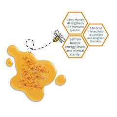 Bairy Honey with 24k Gold Flakes & Saffron (150gm) - Agha Naturals