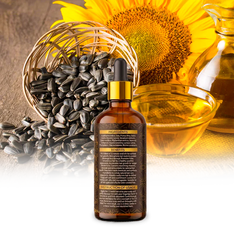 12 Seed Blend Hair Oil – Deep Scalp Nutrition for Thick, Strong Hair