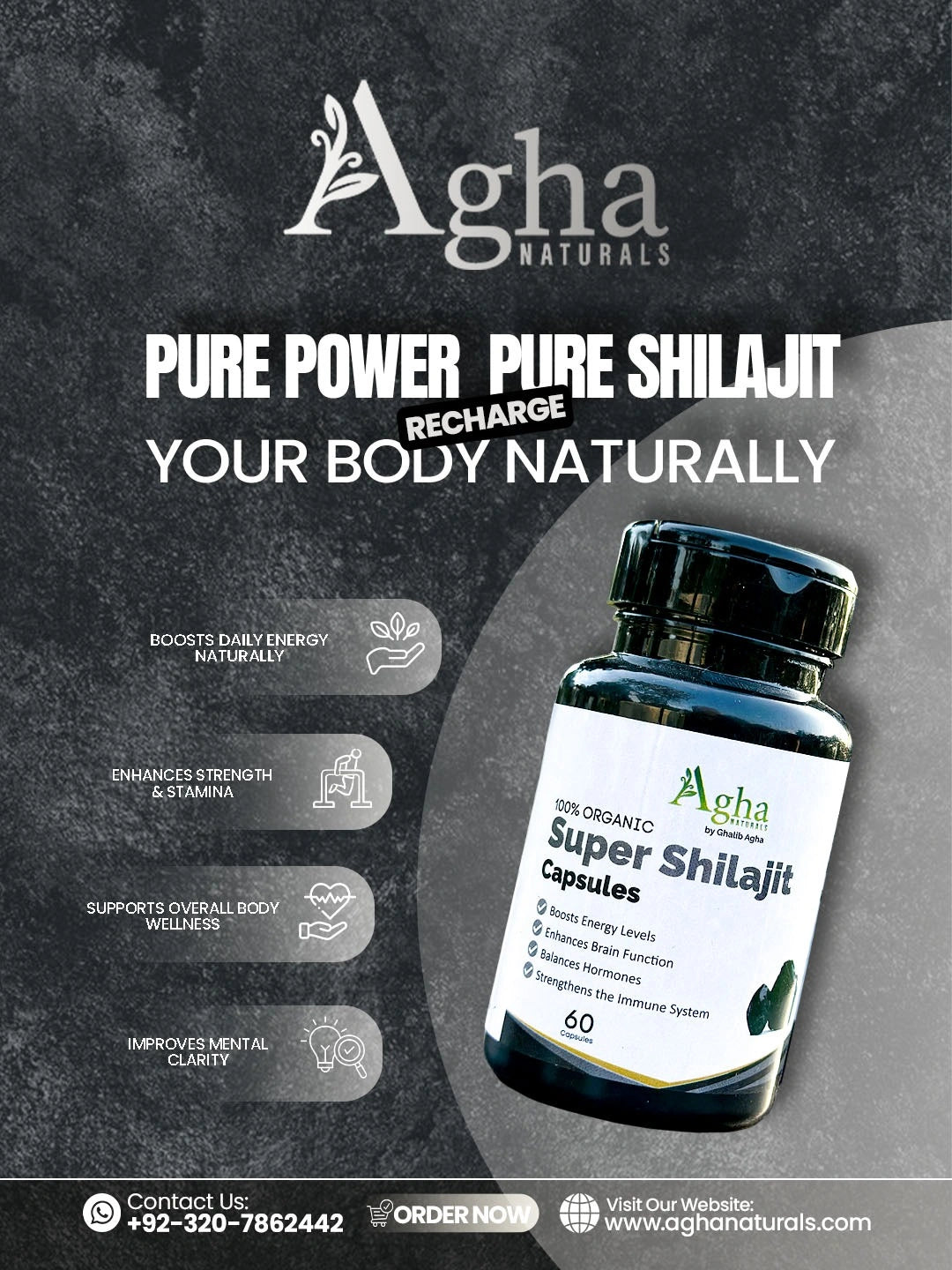 Super Shilajit Capsules – Boost Energy, Strength & Overall Physical Health Buy 2 Get 1 Free
