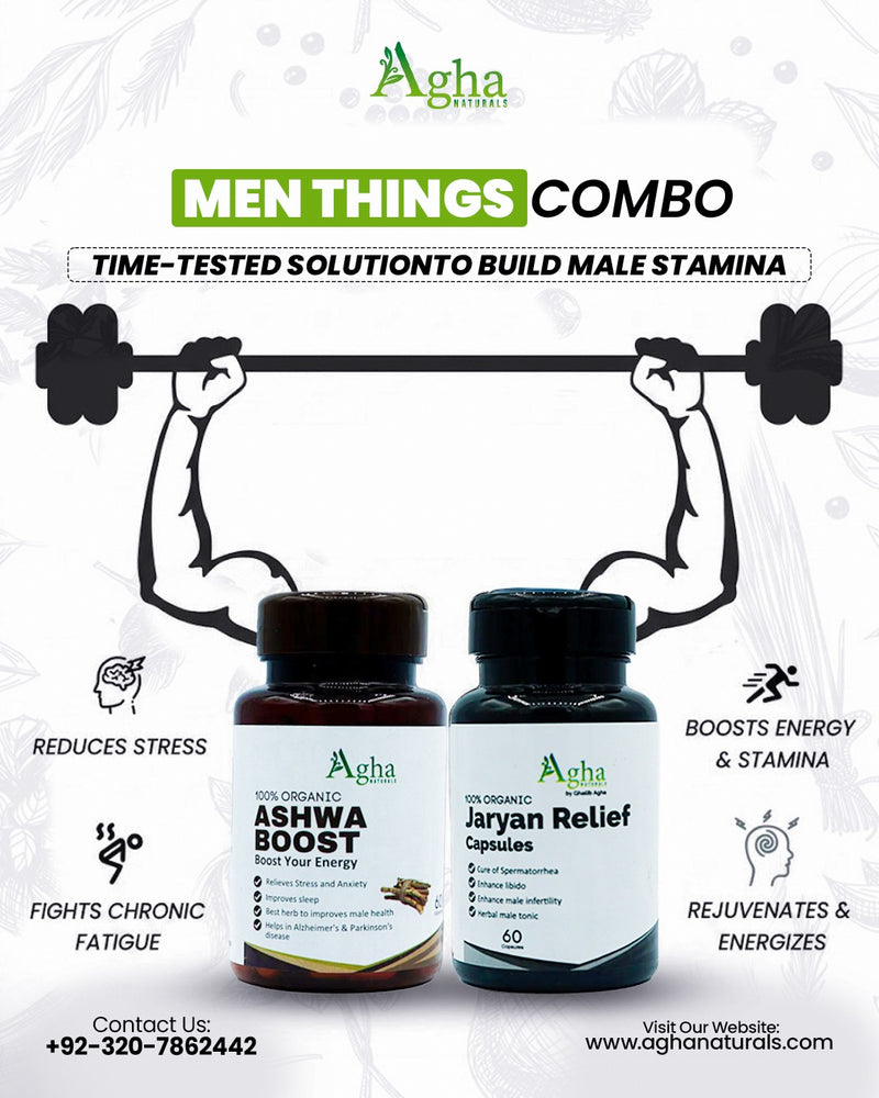 Agha Naturals Men Stamina Power Combo (Ashwa Boost + Jaryan Relief)